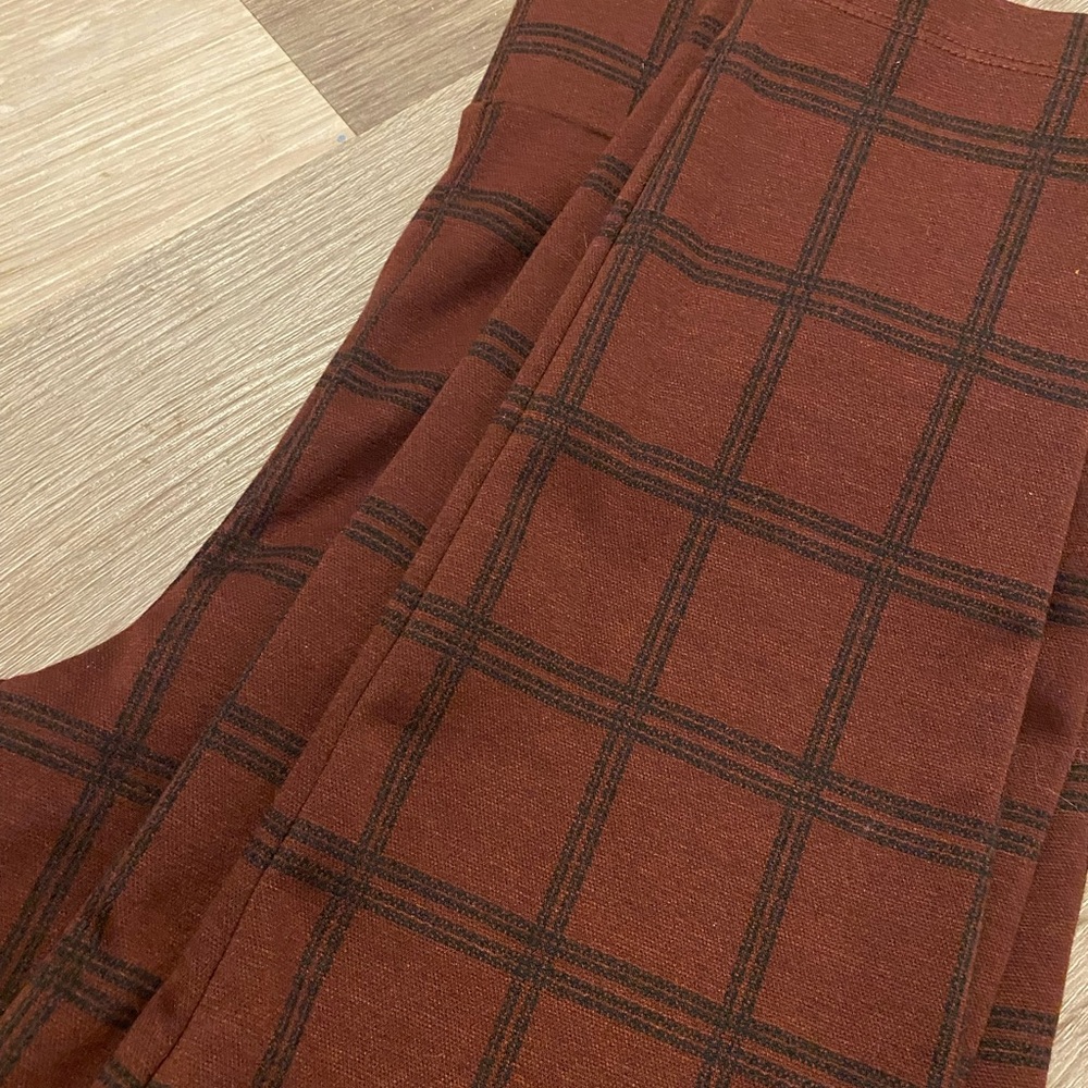 LOFT Rich Burgundy Plaid Trousers